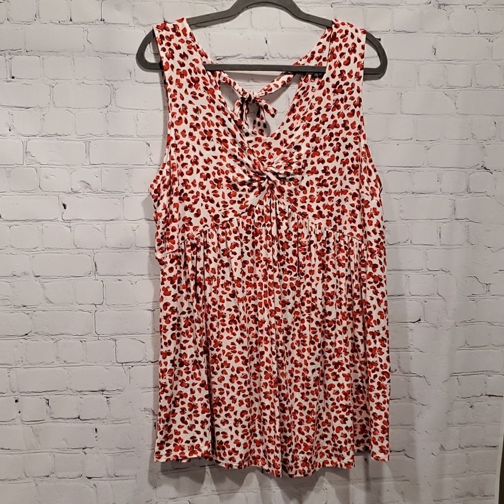 Isabel maternity white and red tank top